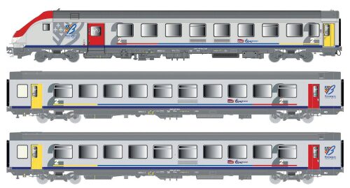 LS Models 41233AC 3er Set Personenwagen VU+VTU SNCF, Ep.VI, TER Bourgogne, AC
